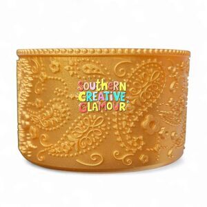 ✨Gold Shimmer Paisley Silicone Tumbler Boot | Fits 20oz, 30oz, 40oz Cups ✨